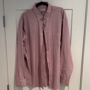 Peter Millar Red and White Checkered Shirt